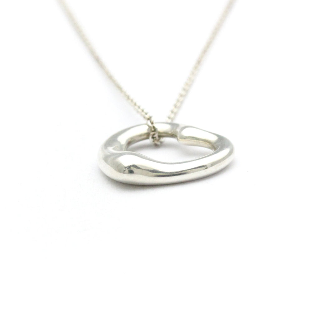 Open Heart Pendant Necklace Sterling Silver 15.8mm