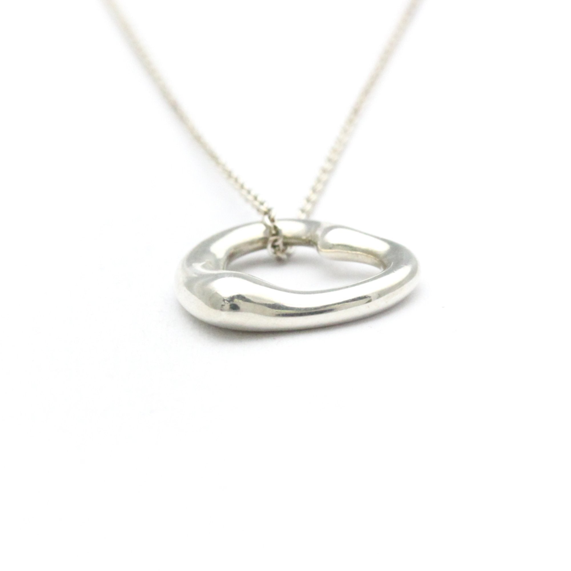 Open Heart Pendant Necklace Sterling Silver 15.8mm