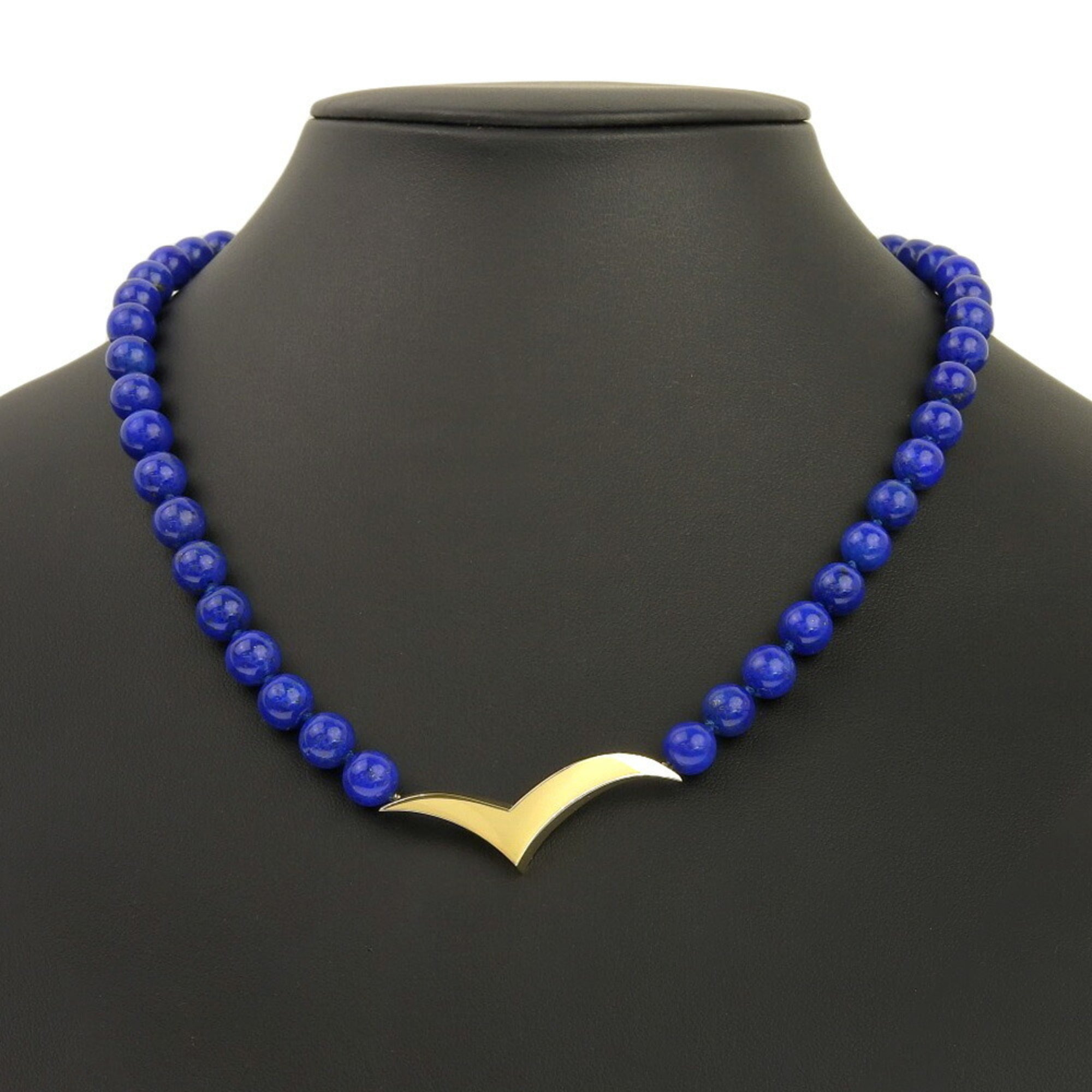 Seagull Pendant Necklace 18K Yellow Gold with Lapis Lazuli