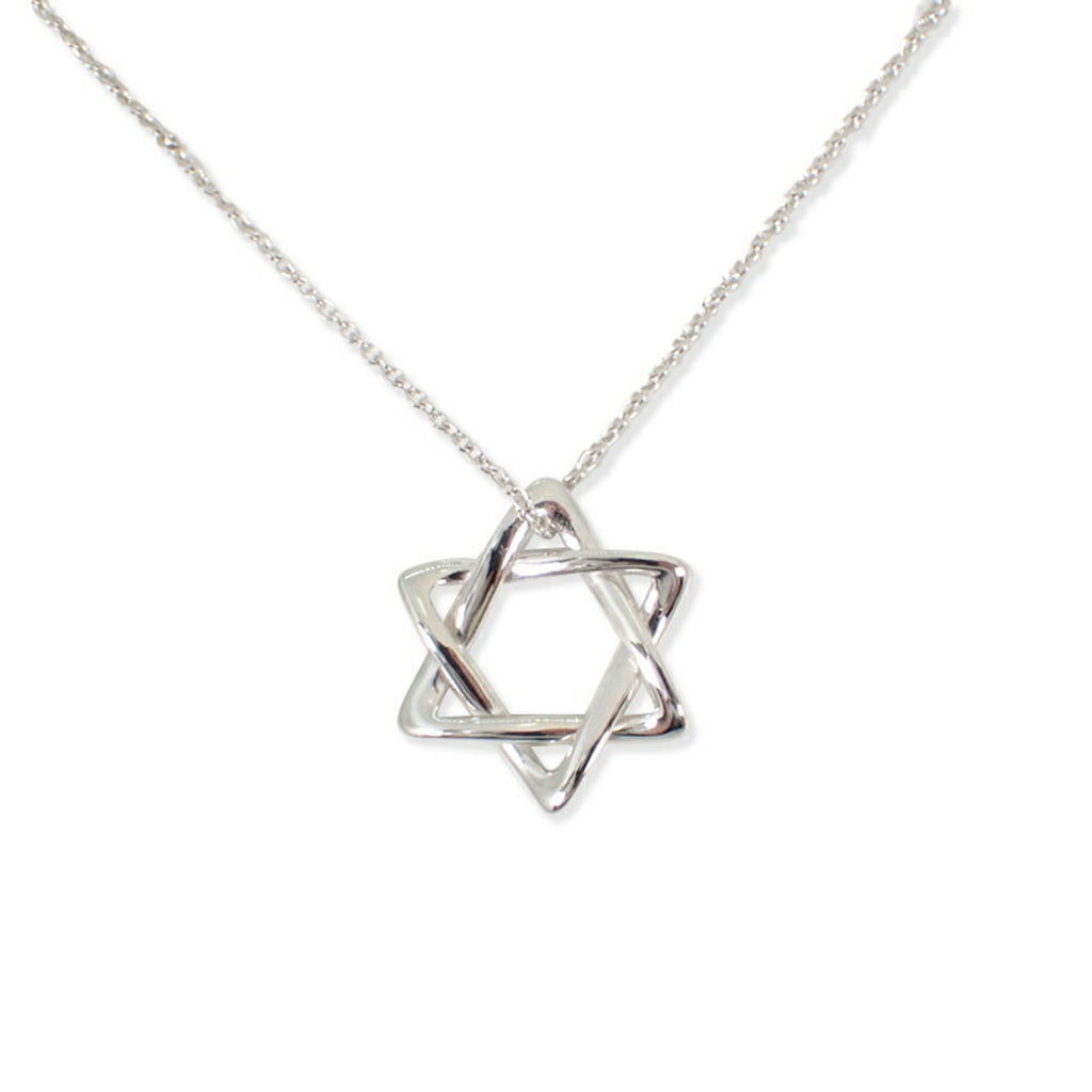 Star Of David Pendant Necklace Sterling Silver