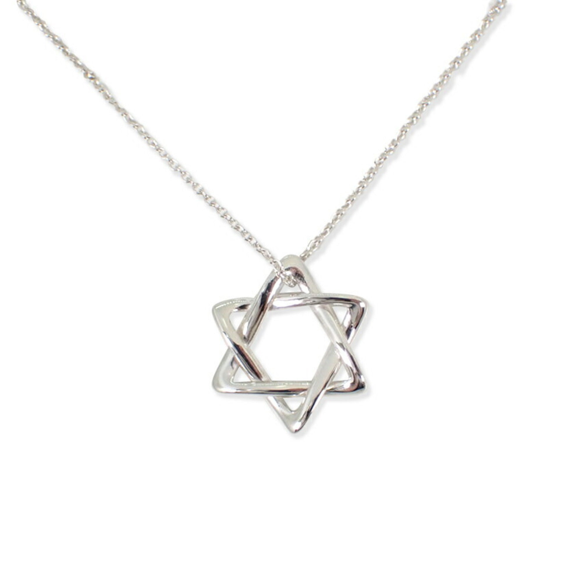 Star Of David Pendant Necklace Sterling Silver