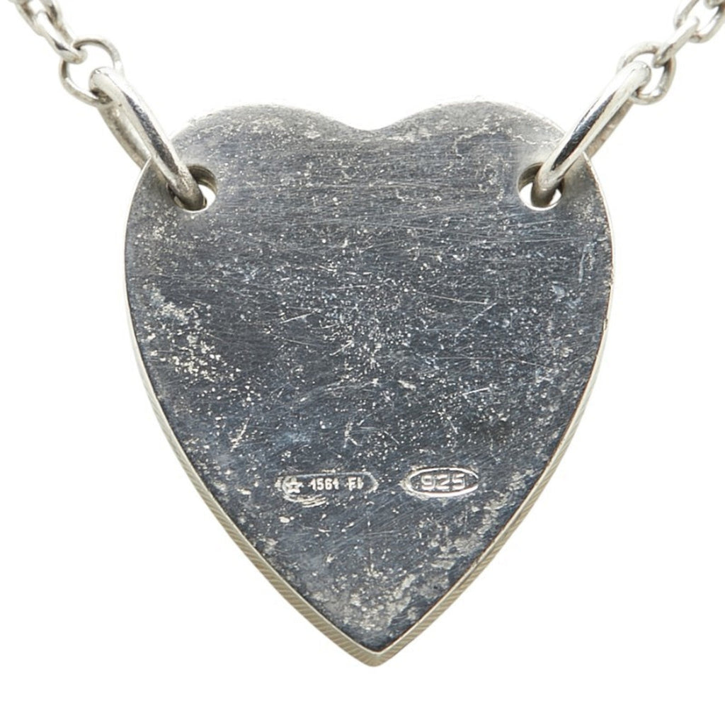 Heart Plate Pendant Necklace Sterling Silver