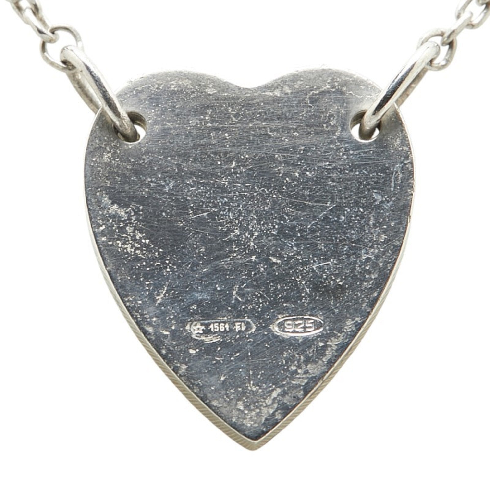 Heart Plate Pendant Necklace Sterling Silver