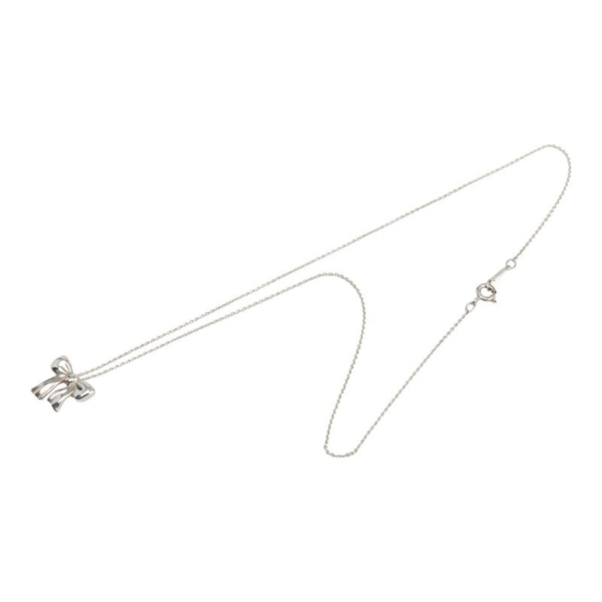 Ribbon Pendant Necklace Sterling Silver