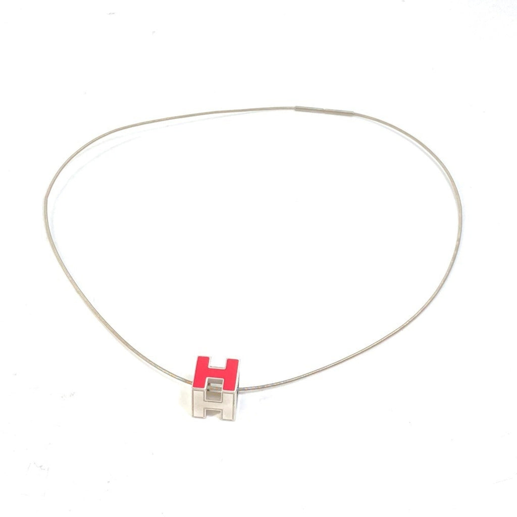 Cage D'H Pendant Necklace Metal Pink and Silver