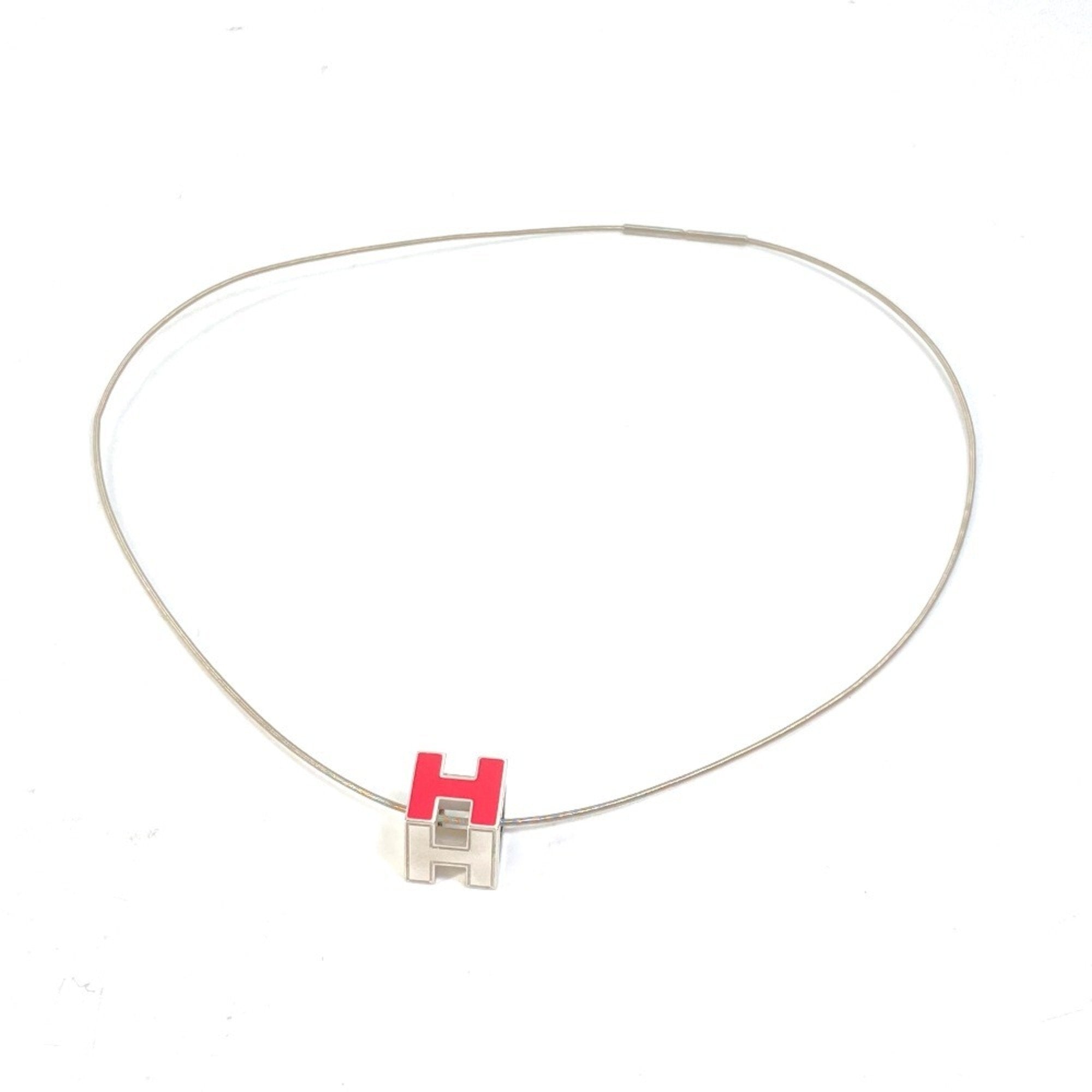 Cage D'H Pendant Necklace Metal Pink and Silver
