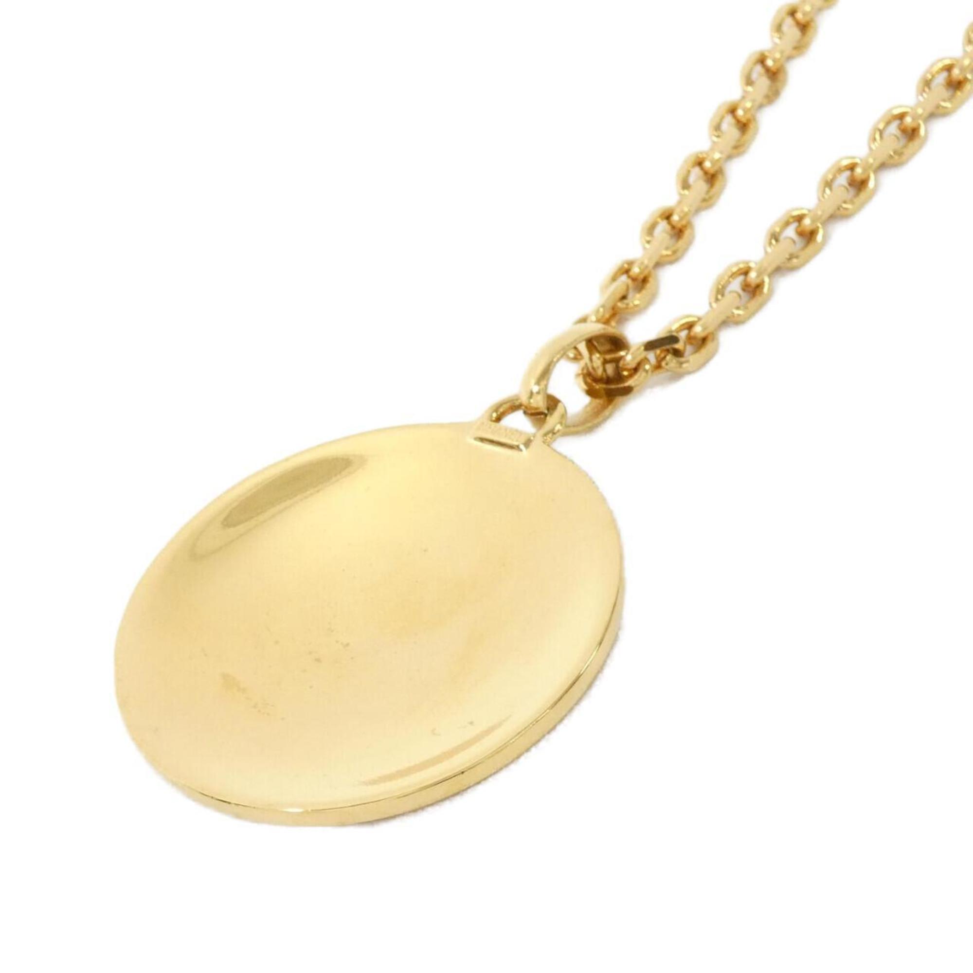 Pendant Necklace Metal Black Red and Gold
