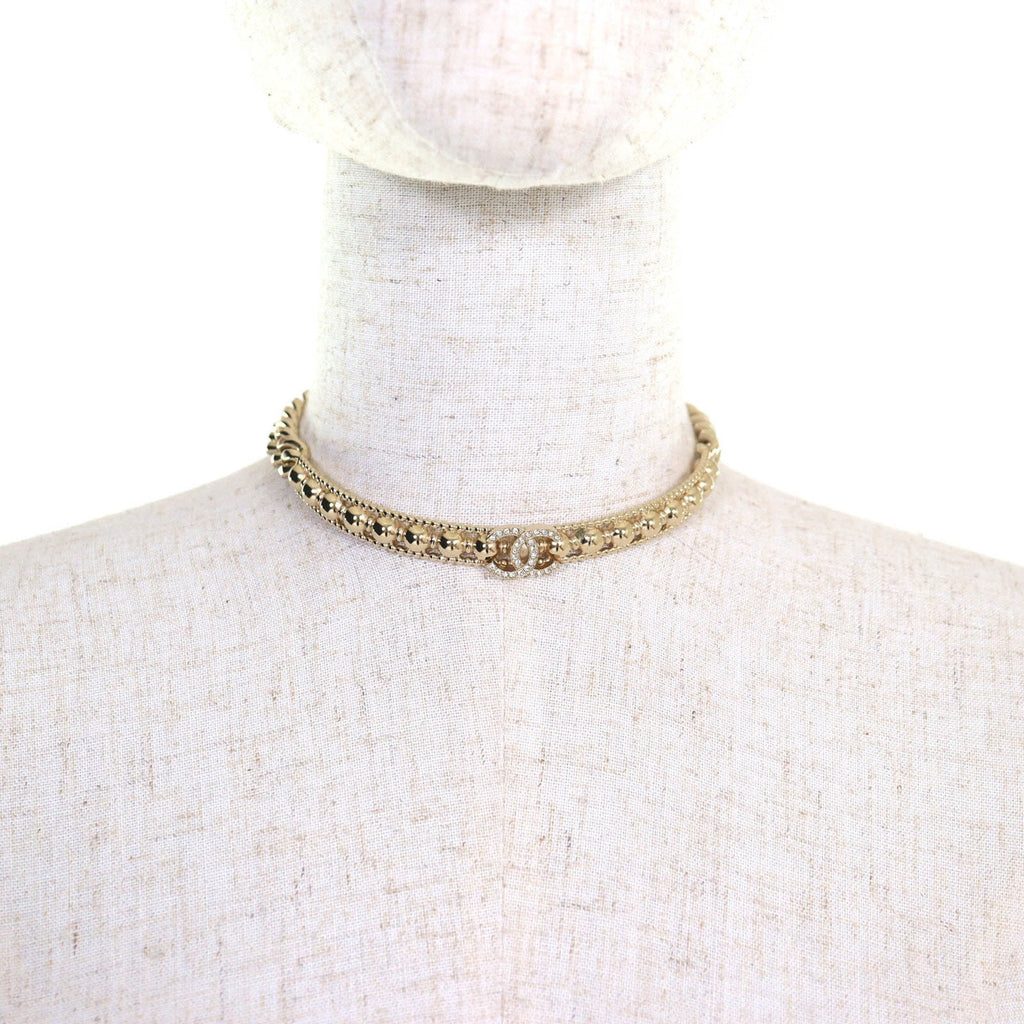 CC Logo Necklace Gold-Tone Metal