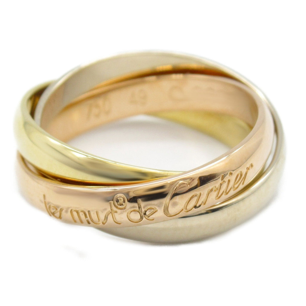 Vendome Louis Cartier Band Ring 18K Tricolor Gold