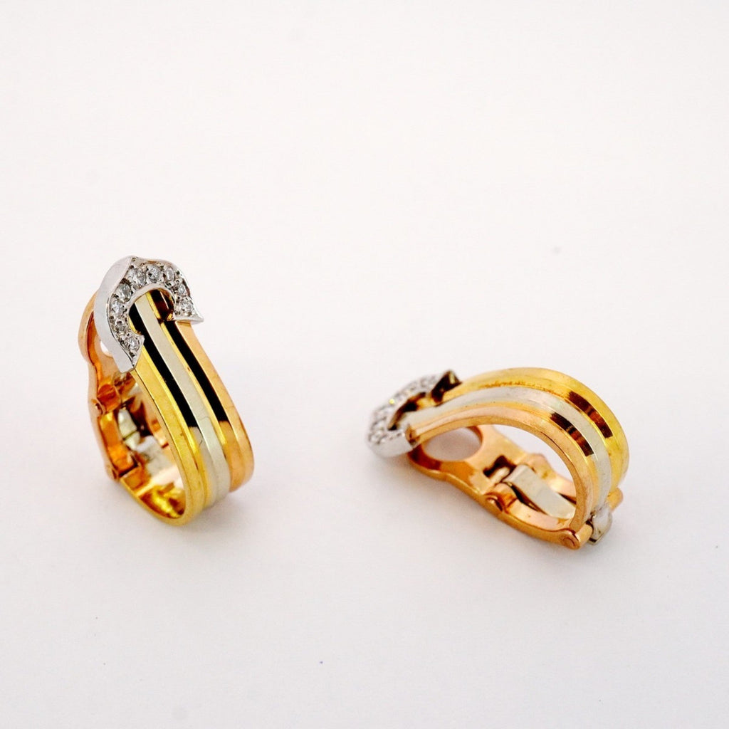 Earrings 18K Tricolor Gold