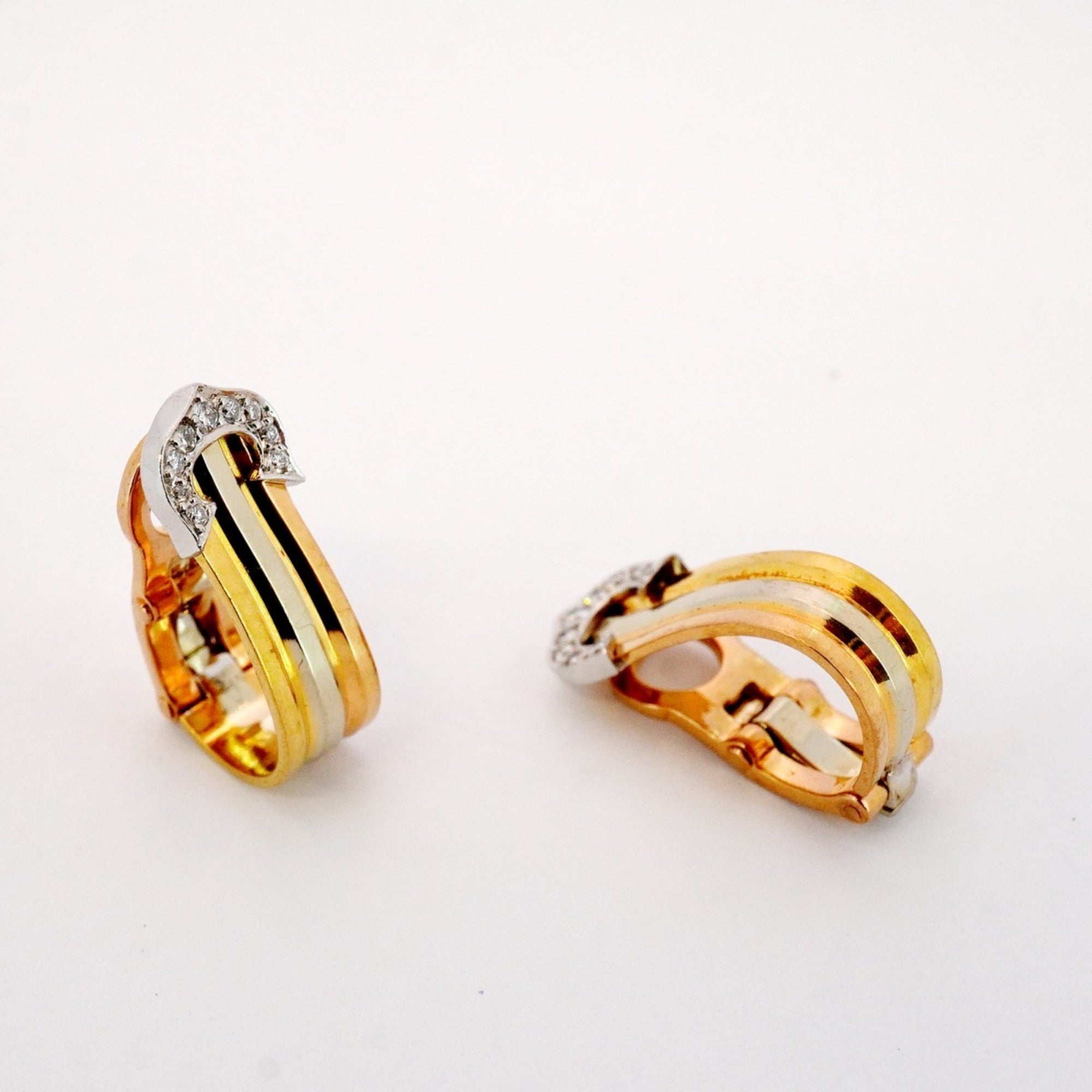 Earrings 18K Tricolor Gold