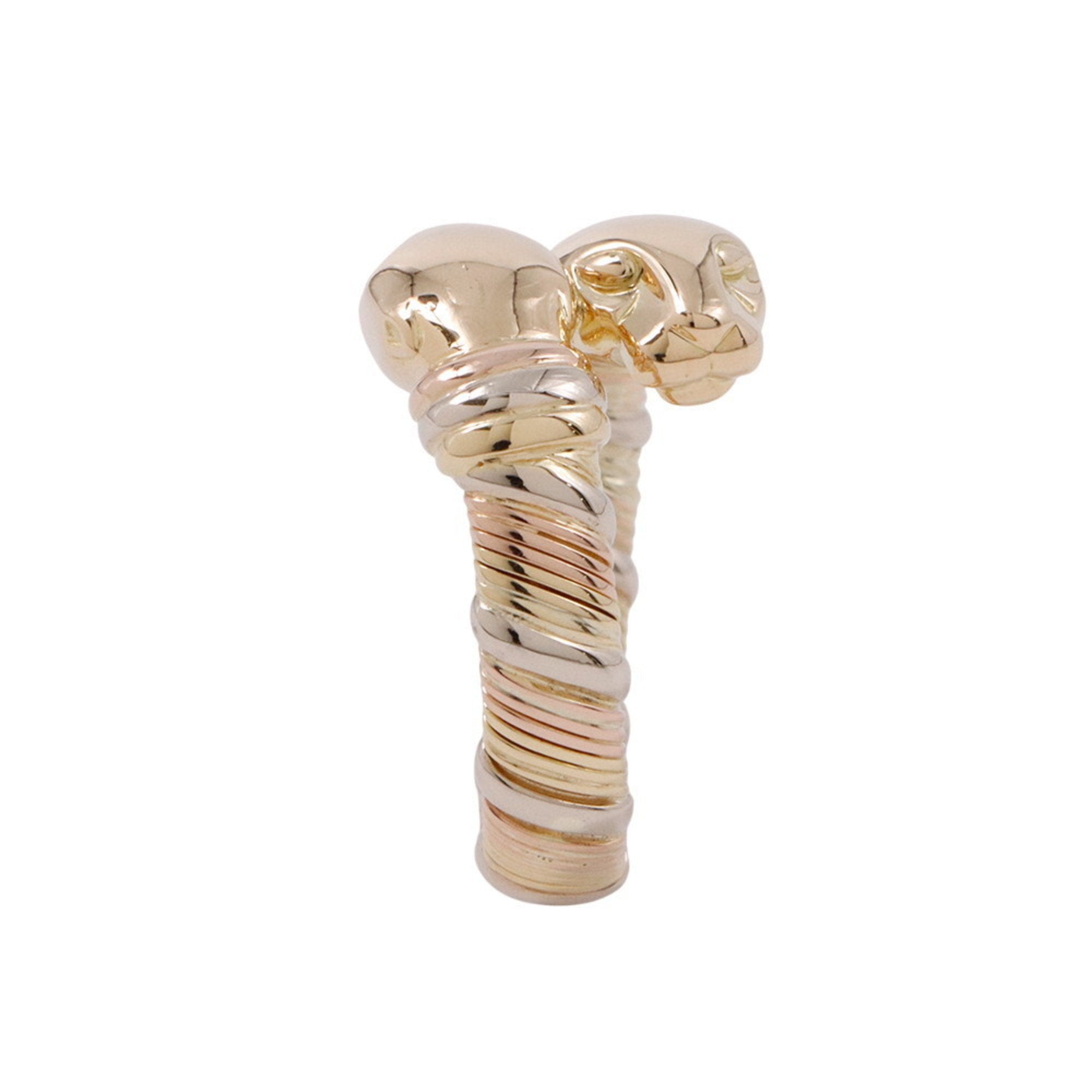 Vendome Louis Cartier Band Ring 18K Tricolor Gold