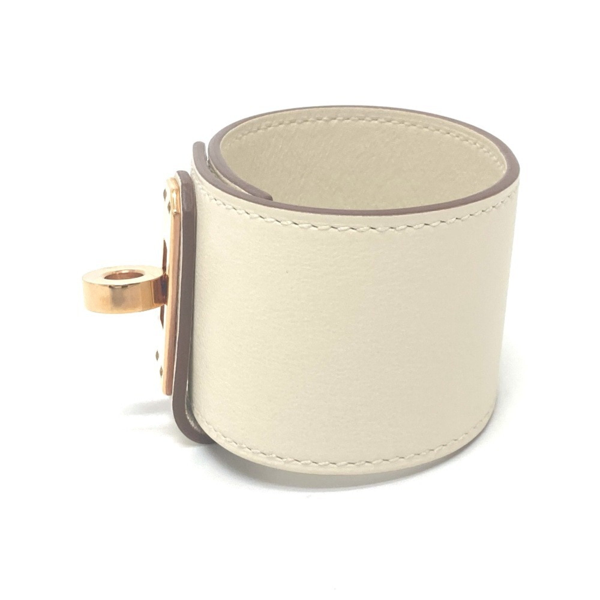 Kelly Twist Bracelet Swift Leather Gold Rose Gold White