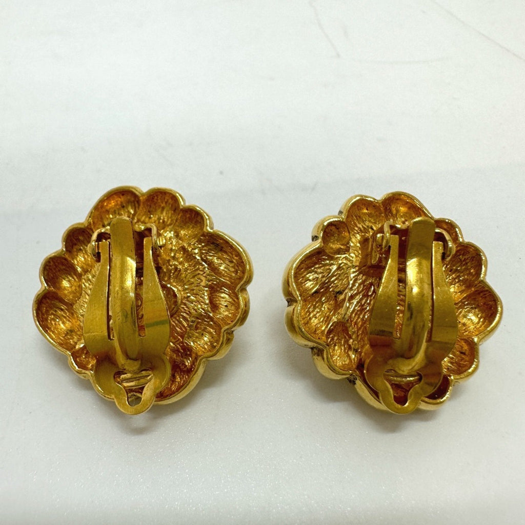 Earrings Pearl Gold-Tone Metal