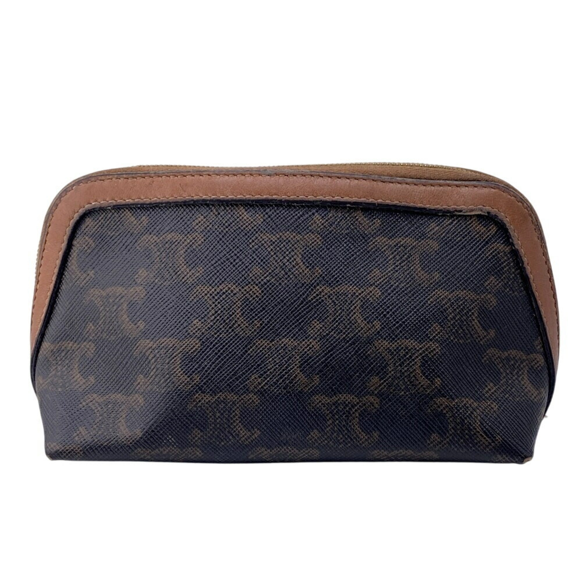 Zip Around Chain Clutch Triomphe Coated Canvas