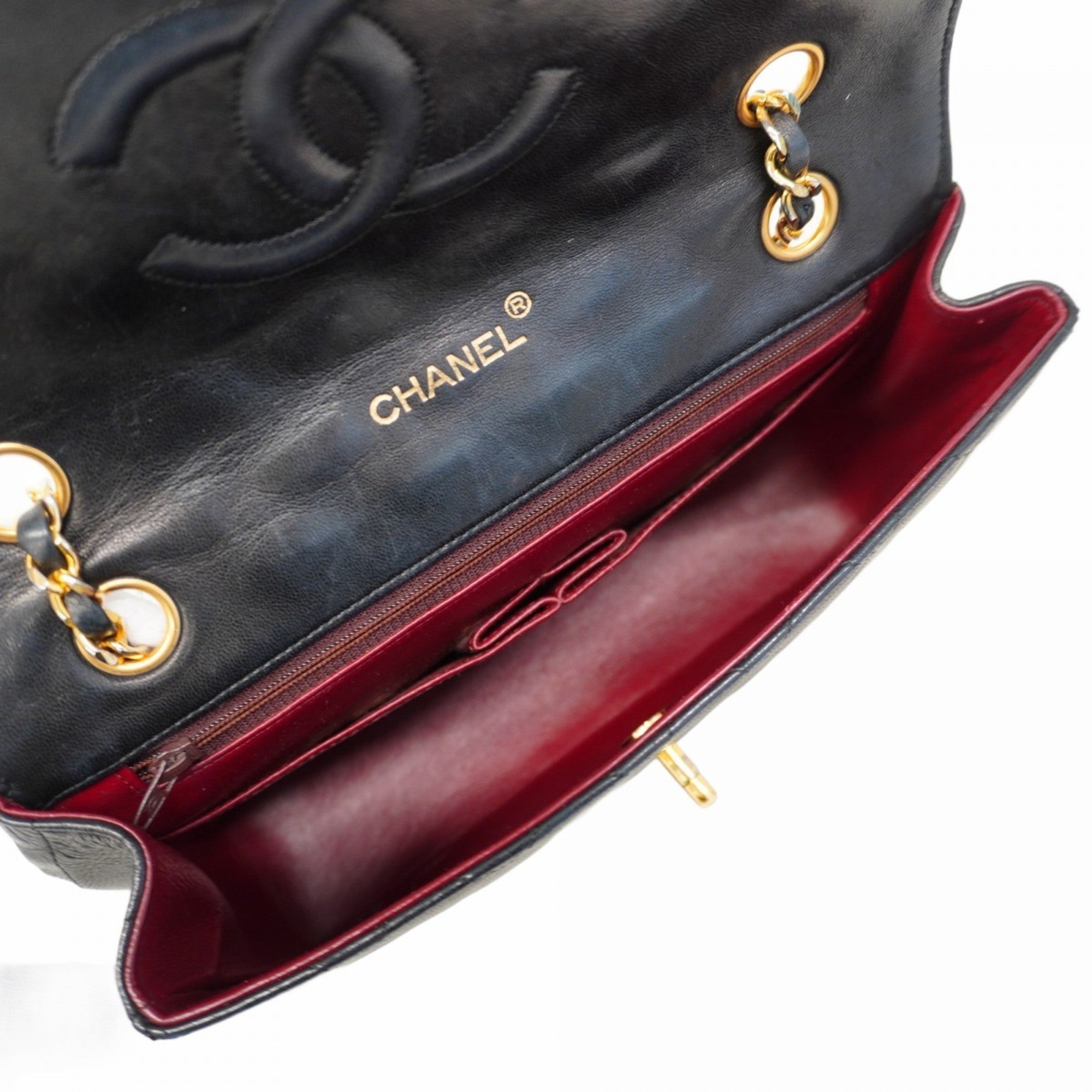 Vintage Round Flap Bag Quilted Lambskin Medium