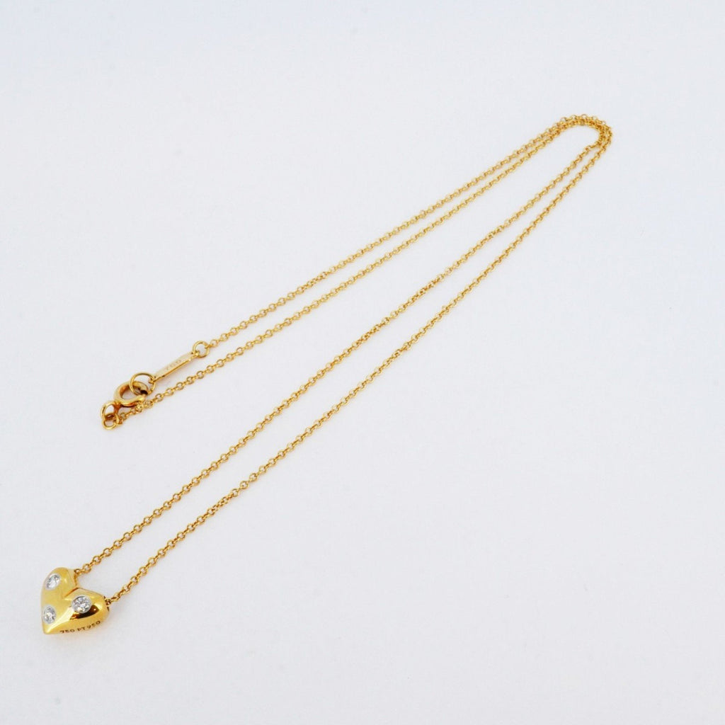 Pendant Necklace Platinum and 18K Yellow Gold With Diamond