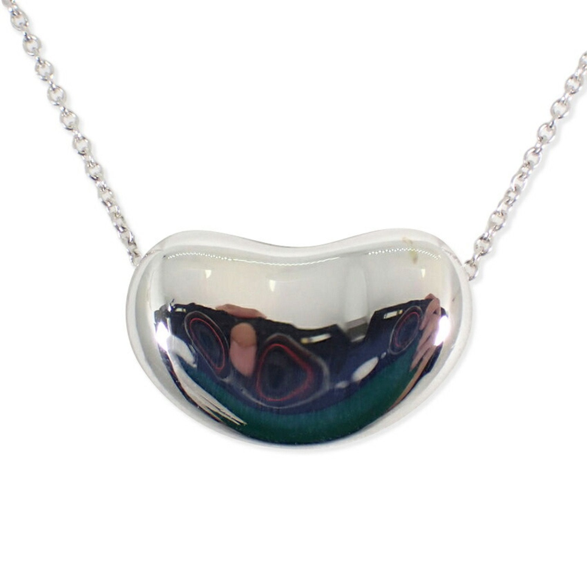 Bean Pendant Necklace Sterling Silver
