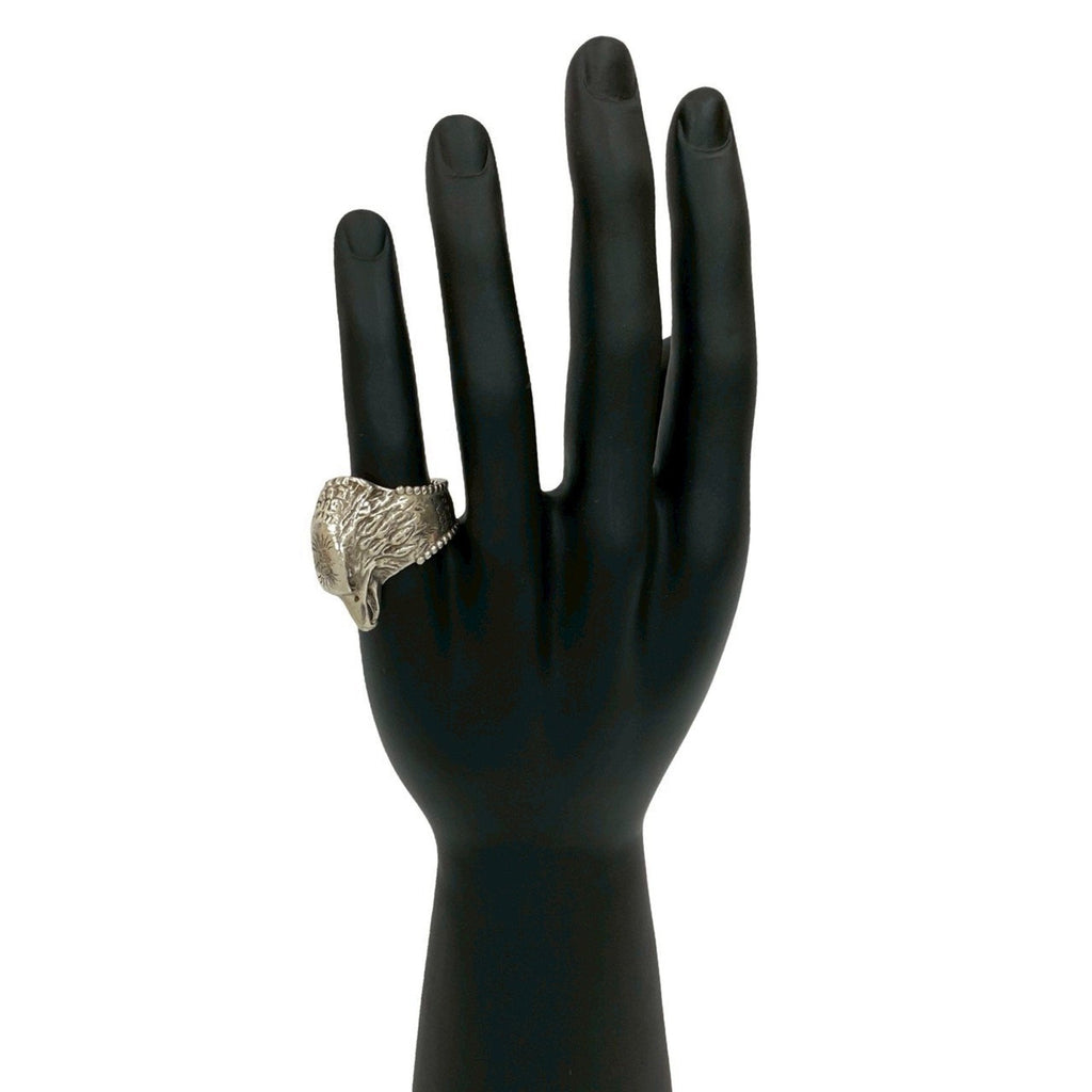 Eagle Head Band Ring Sterling Silver