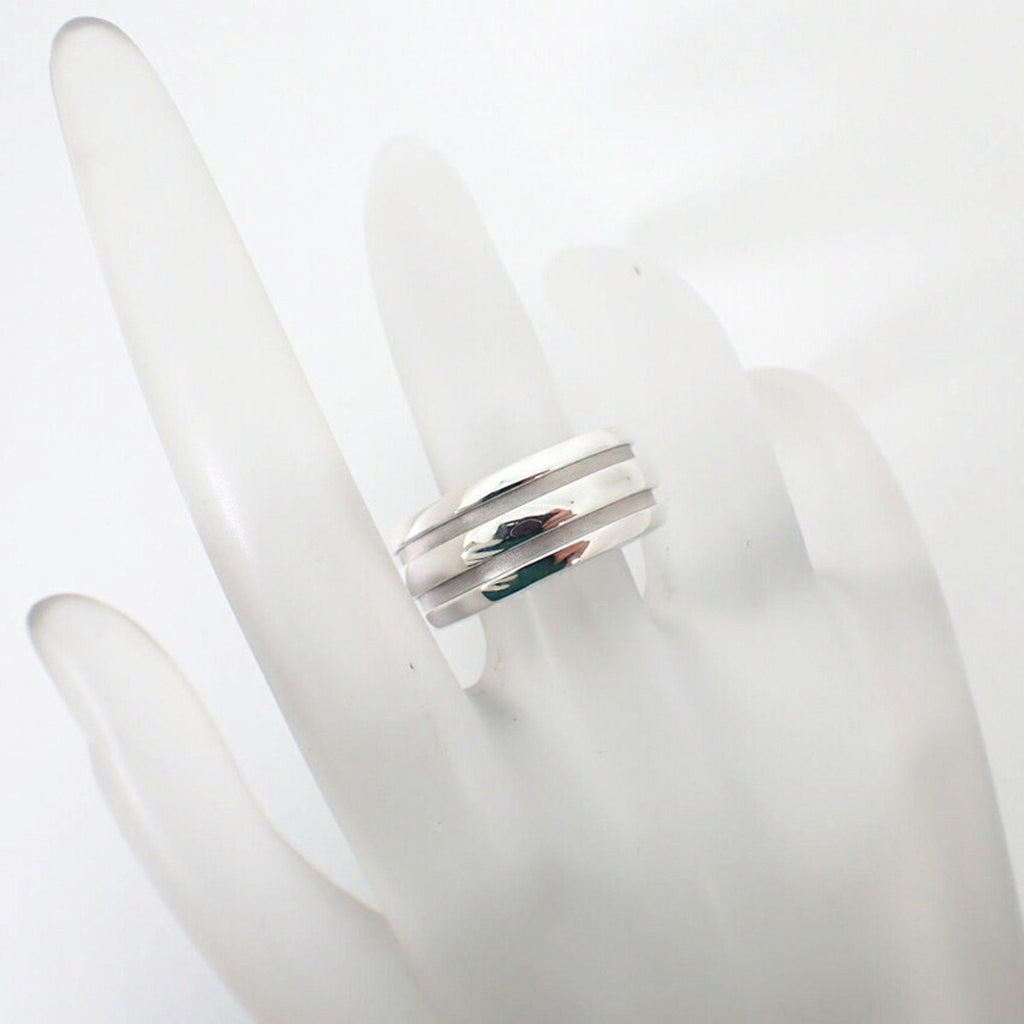 Grooved Double Line Ring Sterling Silver