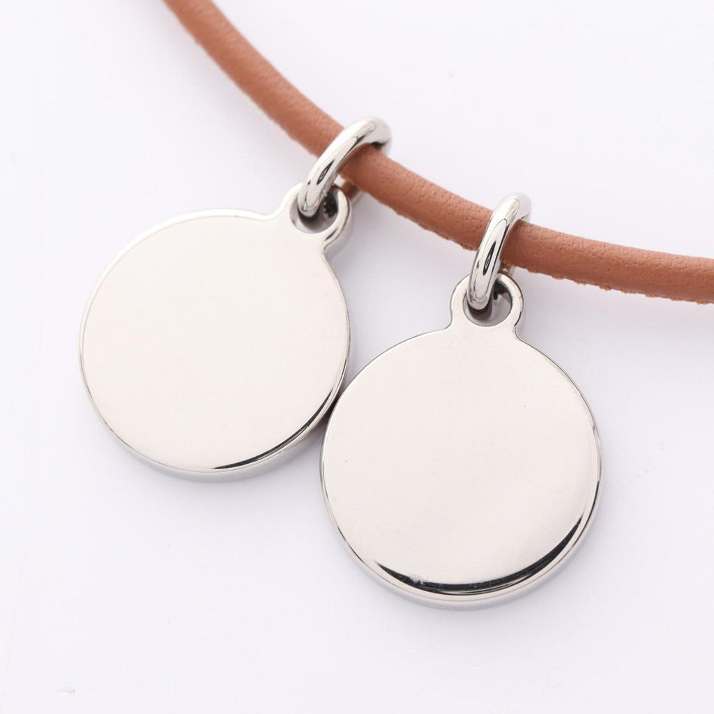 Eclipse Pendant Necklace Leather and Stainless Steel