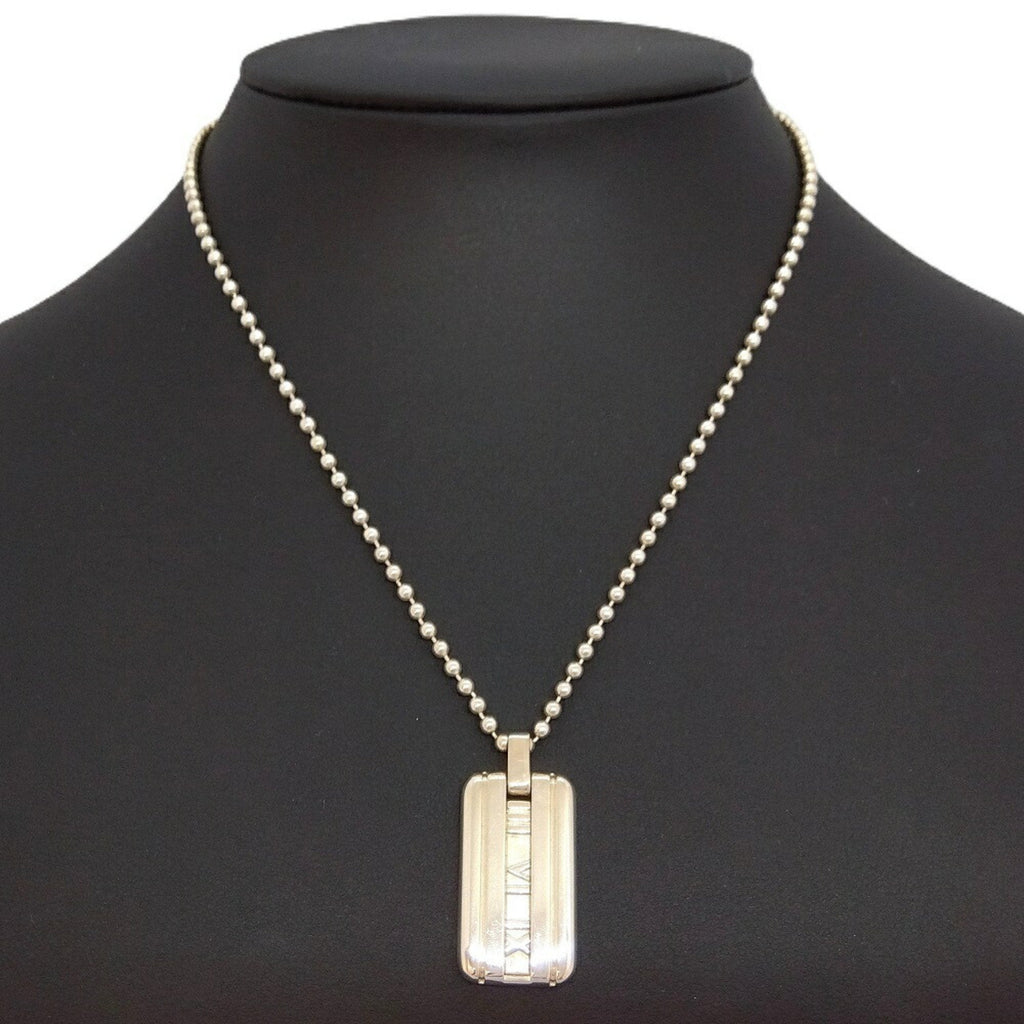 Atlas Dog Tag Pendant Necklace Sterling Silver
