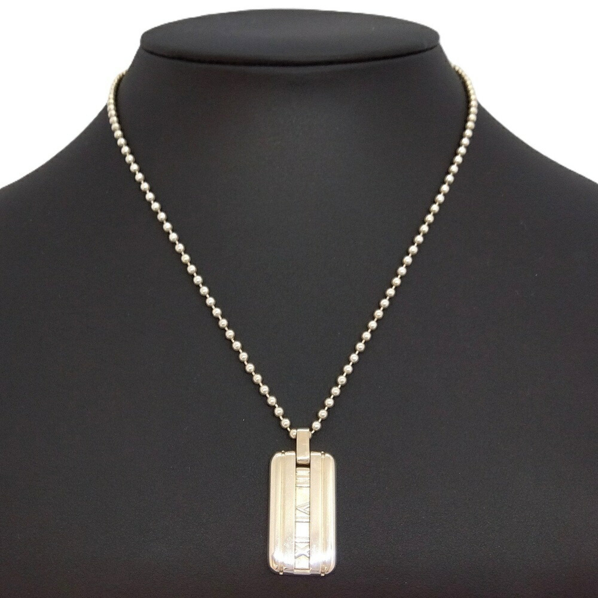 Atlas Dog Tag Pendant Necklace Sterling Silver