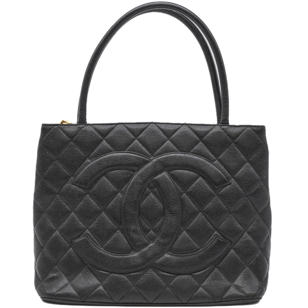 Medallion Tote Quilted Caviar