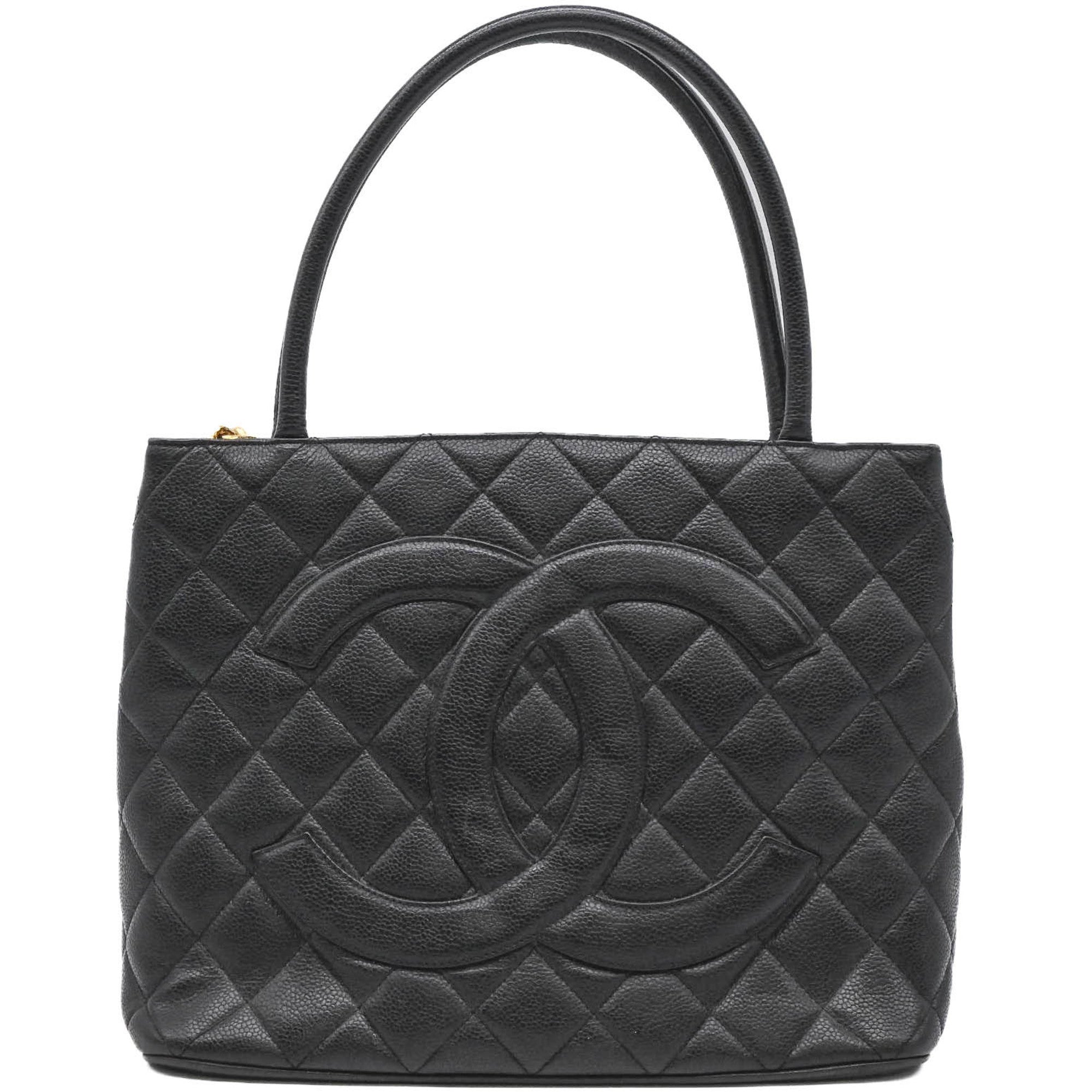 Medallion Tote Quilted Caviar