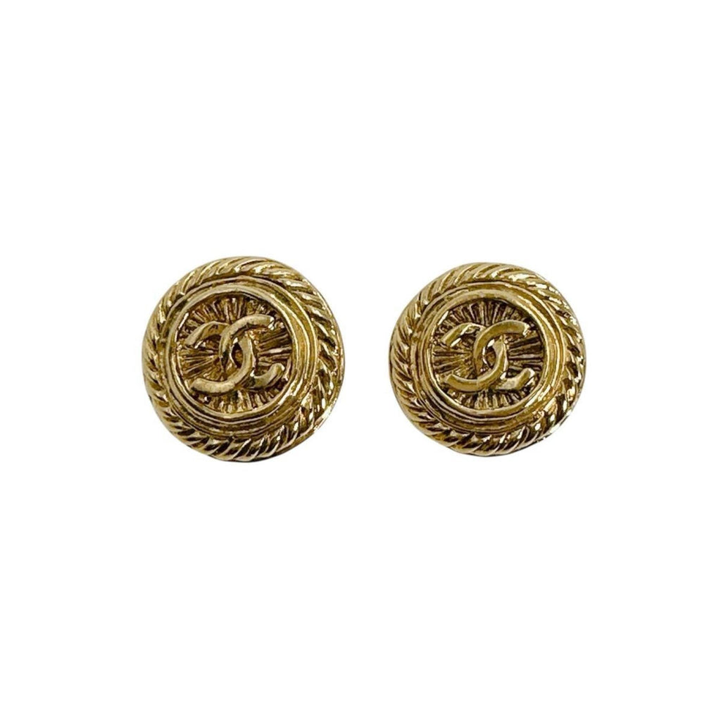 CC Logo Clip-On Earrings Gold-Tone Metal Gold-Tone Metal