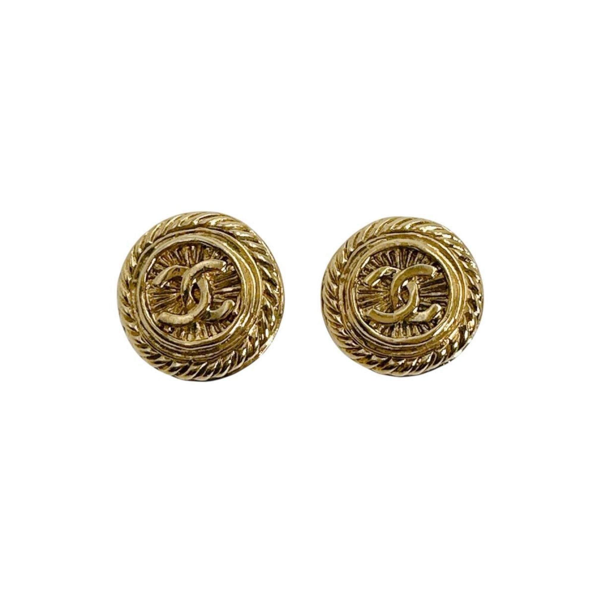 CC Logo Clip-On Earrings Gold-Tone Metal Gold-Tone Metal