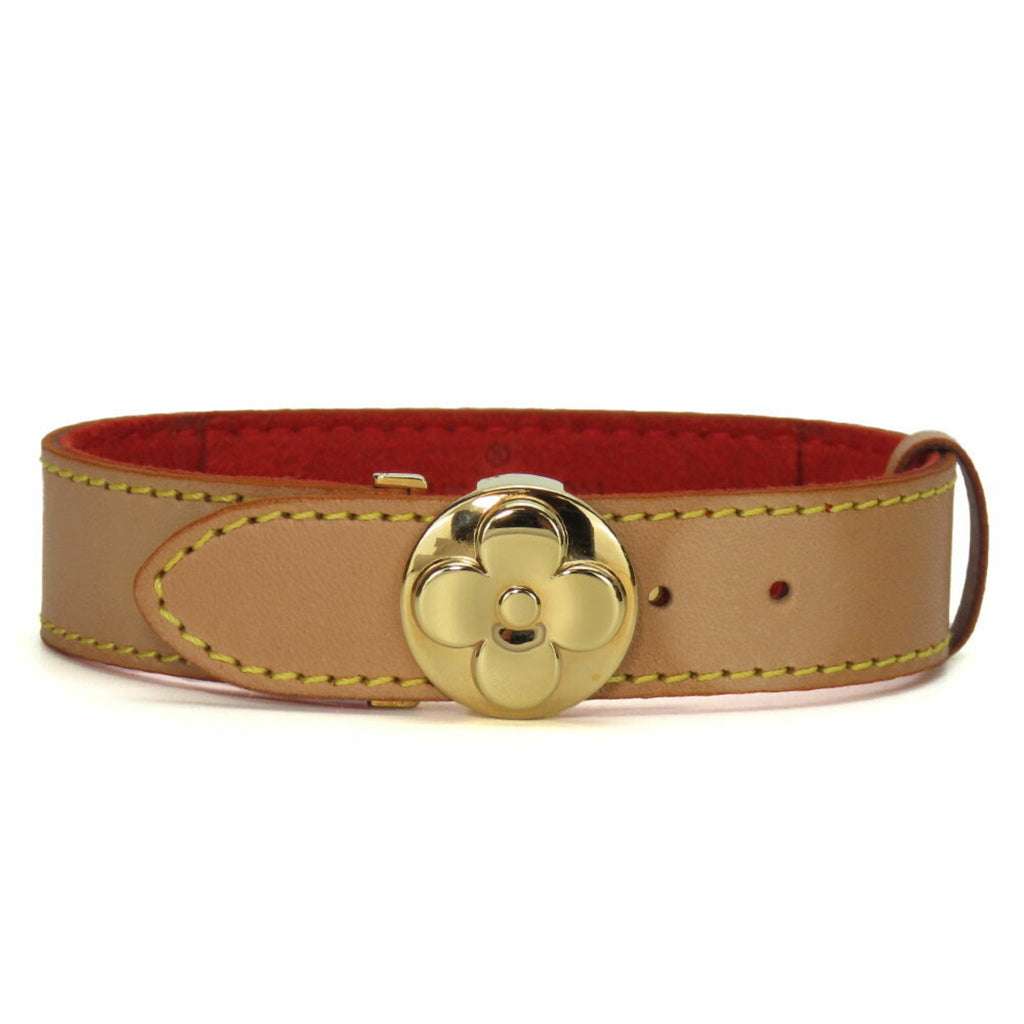 Good Luck Bracelet Leather and Metal Beige