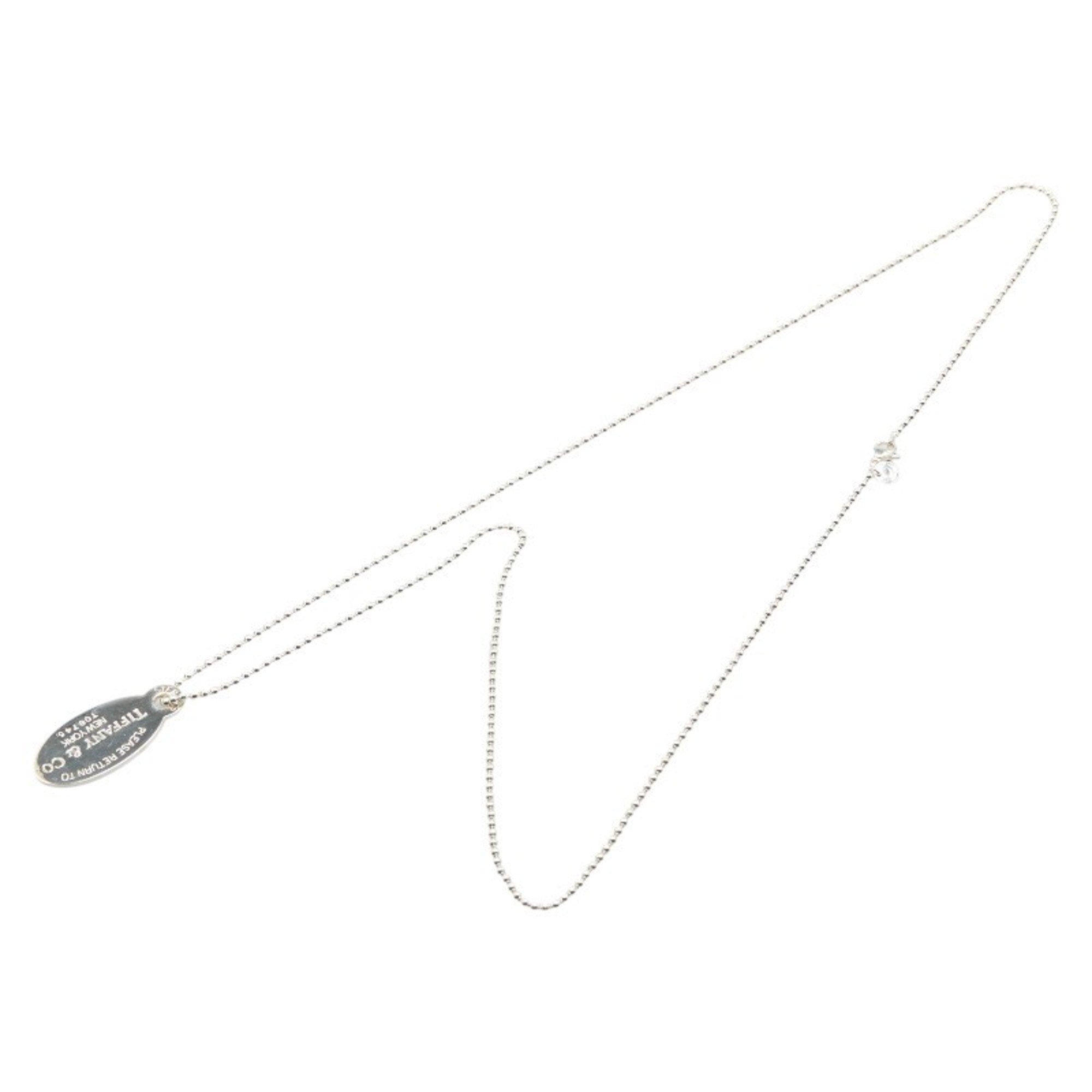 Return To Tiffany Chain Oval Pendant Necklace Sterling Silver