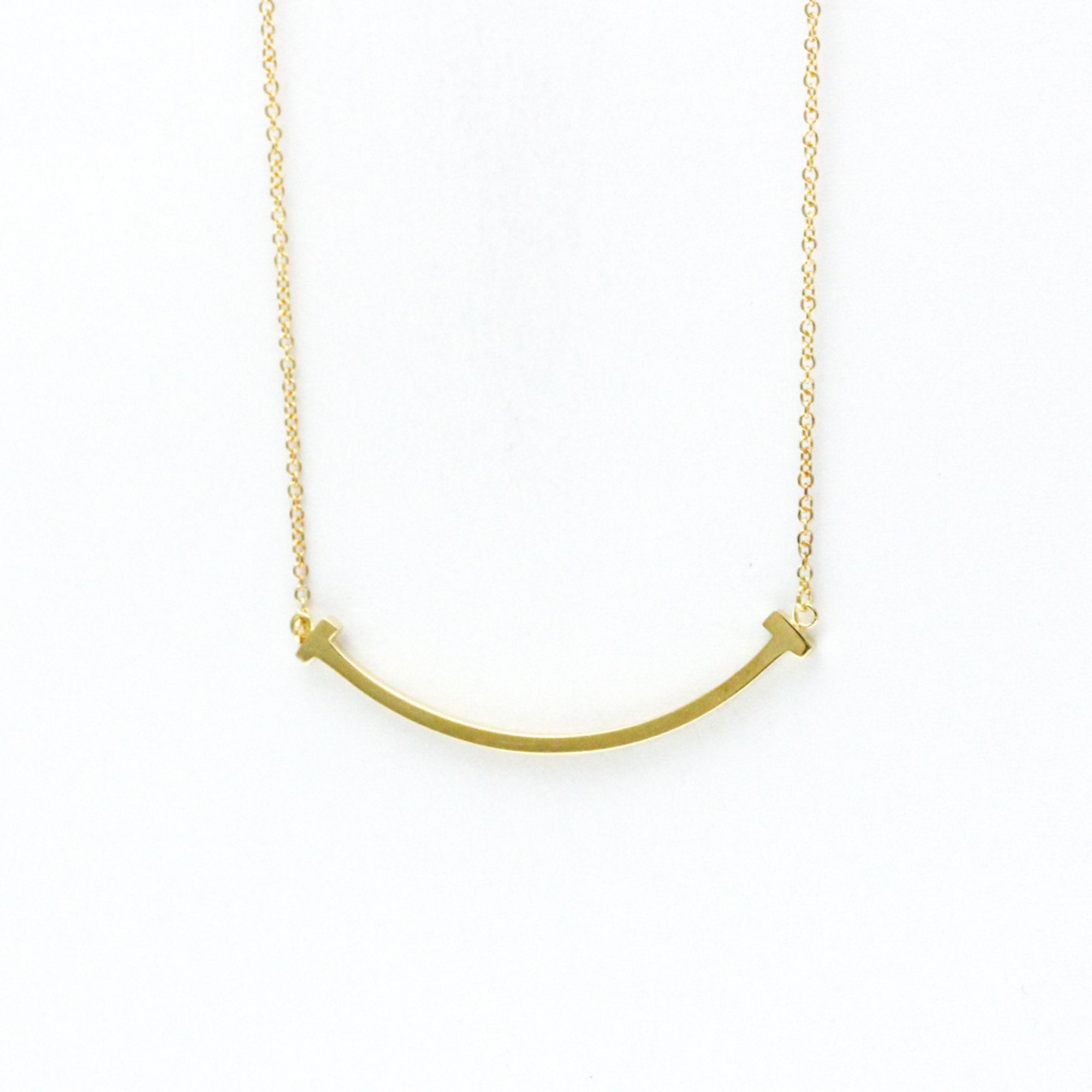 T Smile Pendant Necklace 18K Yellow Gold
