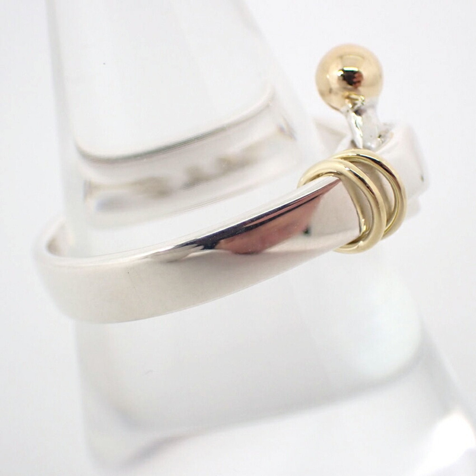 Hook & Eye Ring Sterling Silver and 18K Yellow Gold