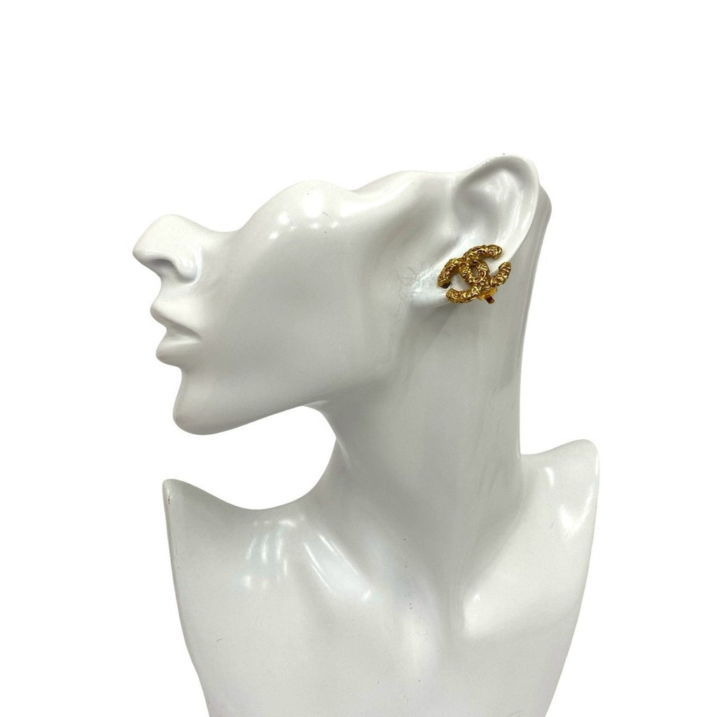 CC Logo Earrings Metal Gold-Tone Metal