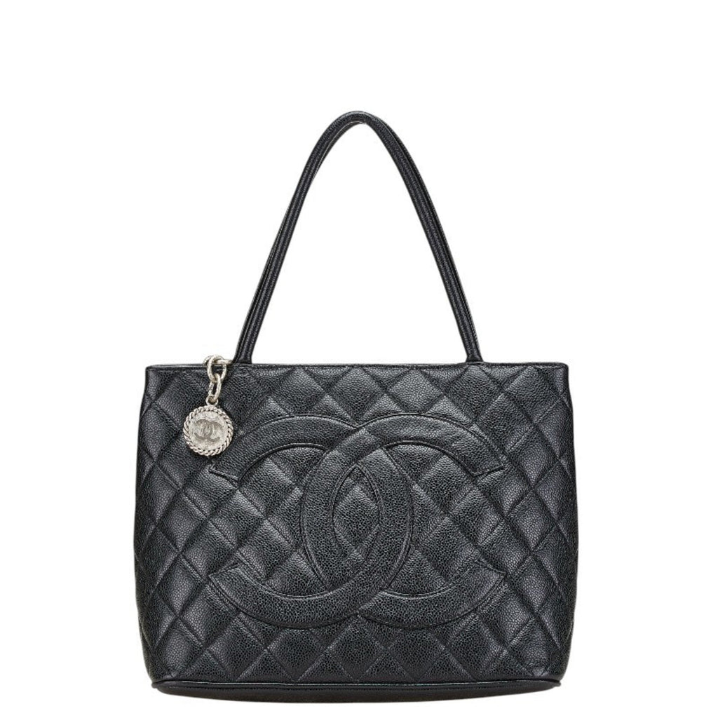 Medallion Tote Quilted Caviar