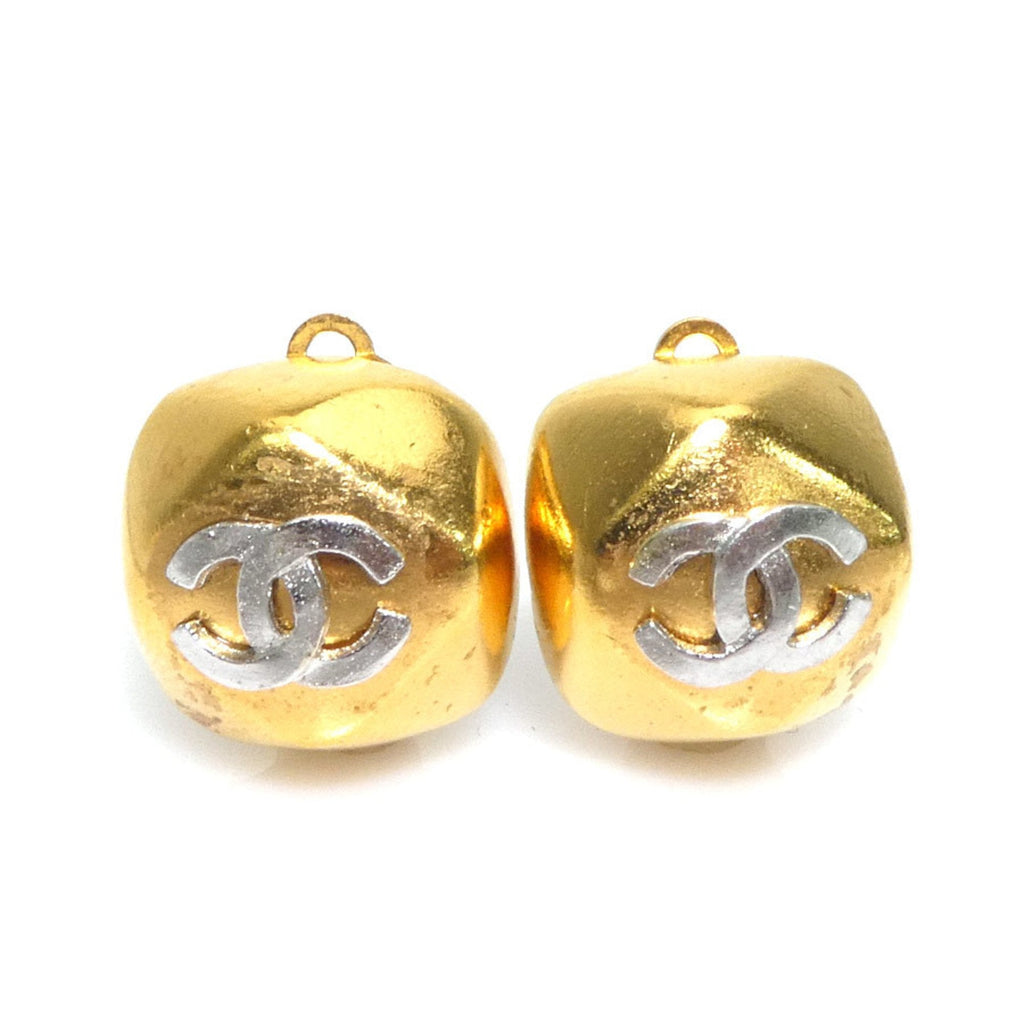 CC Logo Clip-On Earrings Gold-Tone Metal Gold-Tone Metal