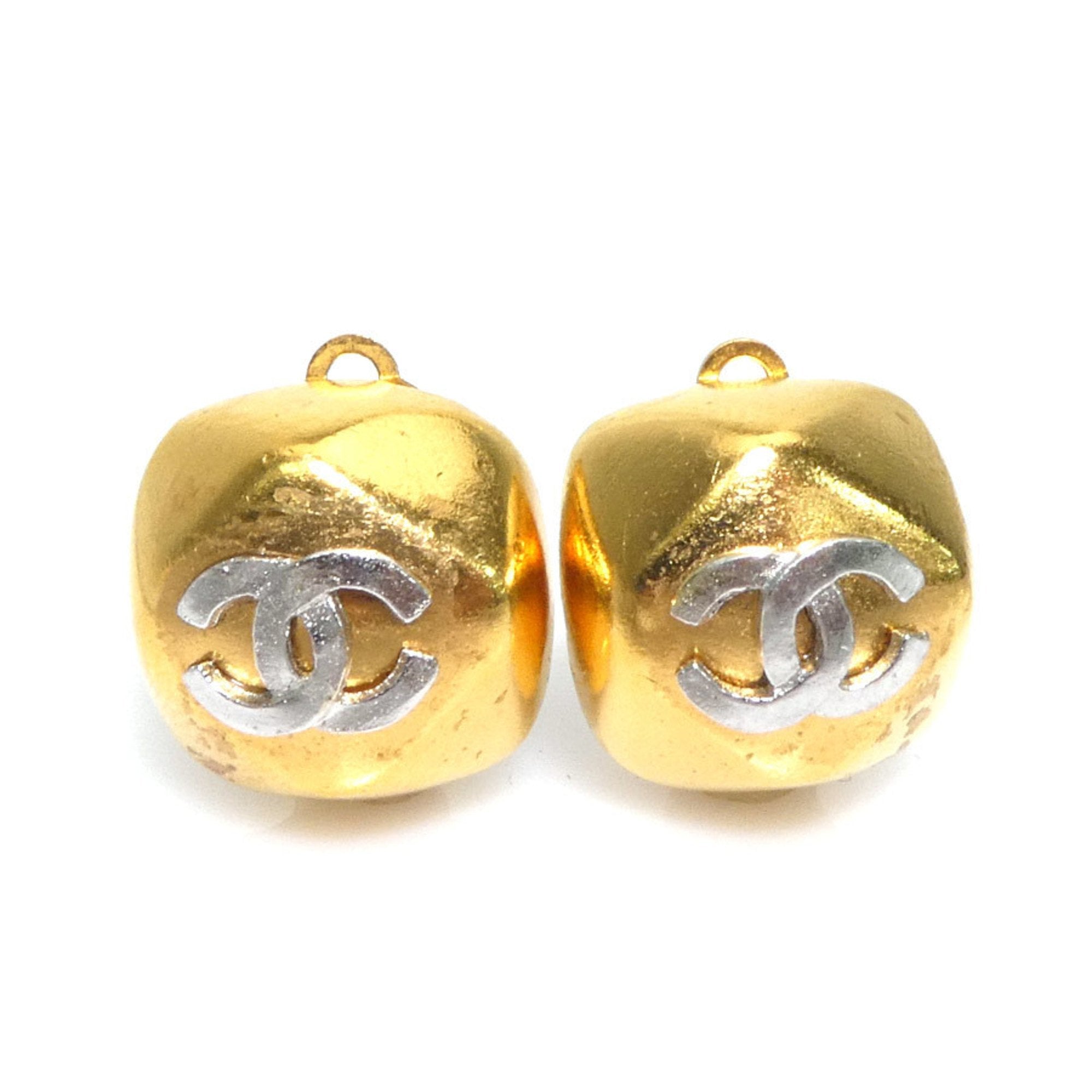 CC Logo Clip-On Earrings Gold-Tone Metal Gold-Tone Metal