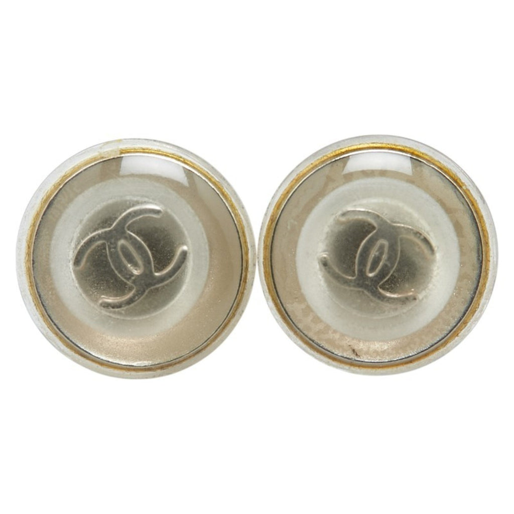 CC Logo Earrings Silver-Tone Metal