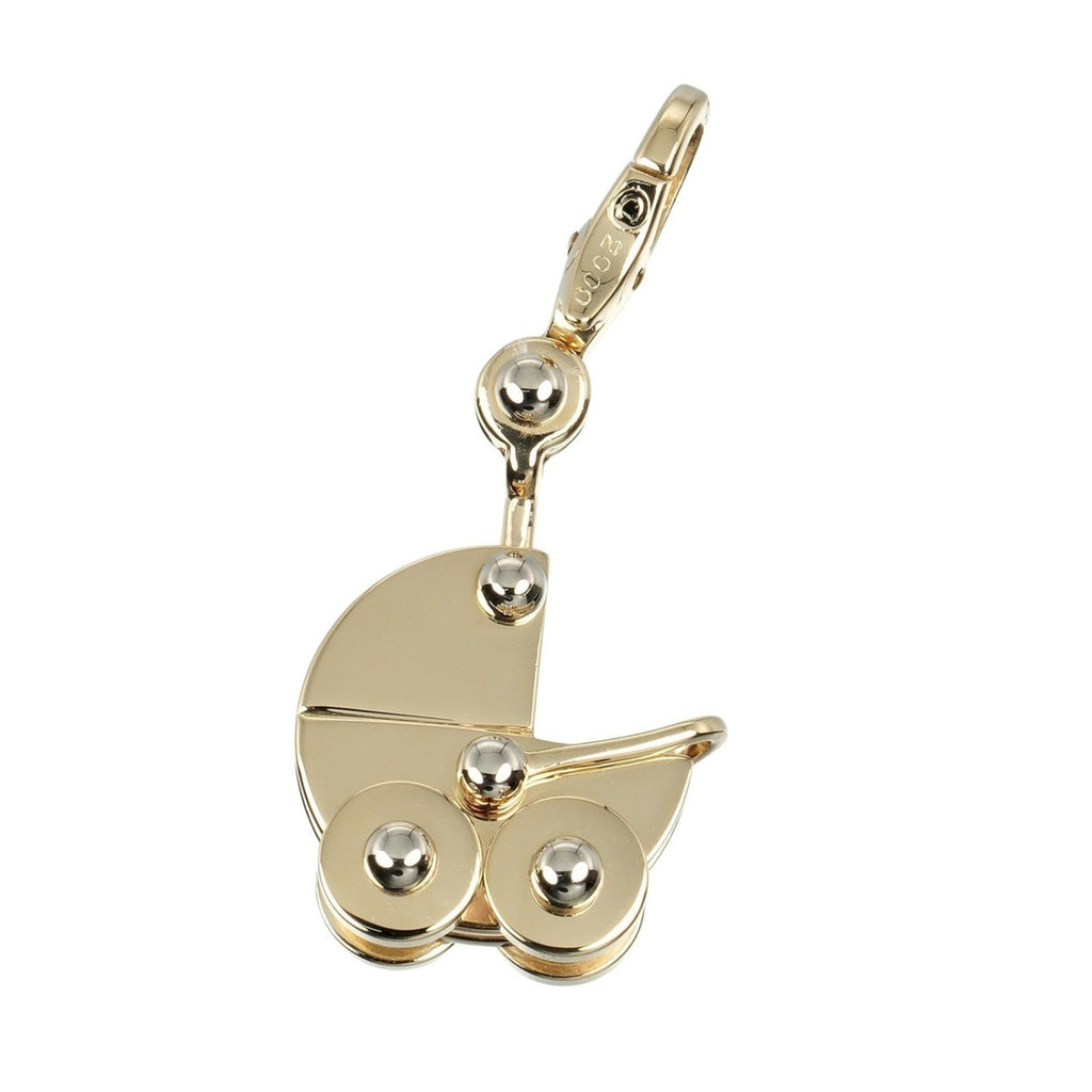 Stroller Pendant Necklace 18K Yellow Gold and White Gold