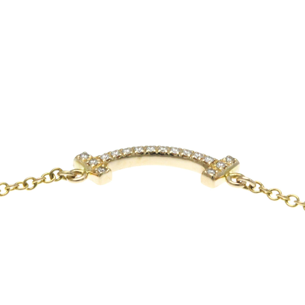 T Smile Mini Pendant Necklace 18K Rose Gold with Diamonds