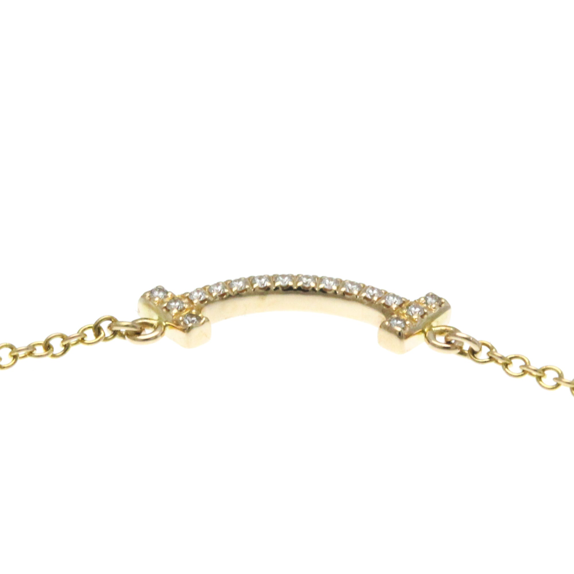 T Smile Mini Pendant Necklace 18K Rose Gold with Diamonds
