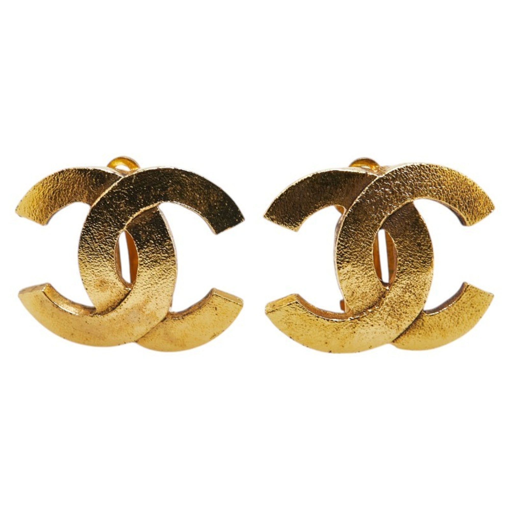 CC Logo Clip-On Earrings Metal Gold-Tone Metal
