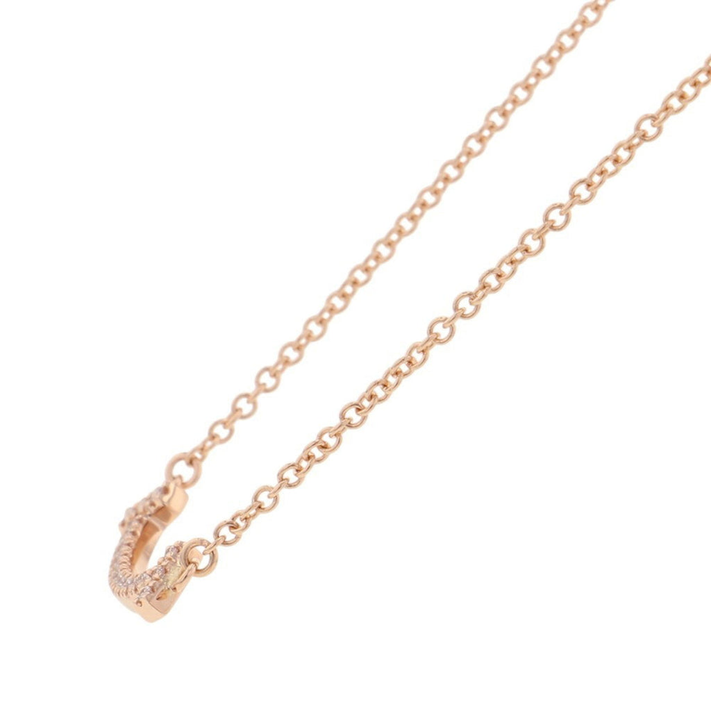 T Smile Mini Pendant Necklace 18K Rose Gold with Diamonds
