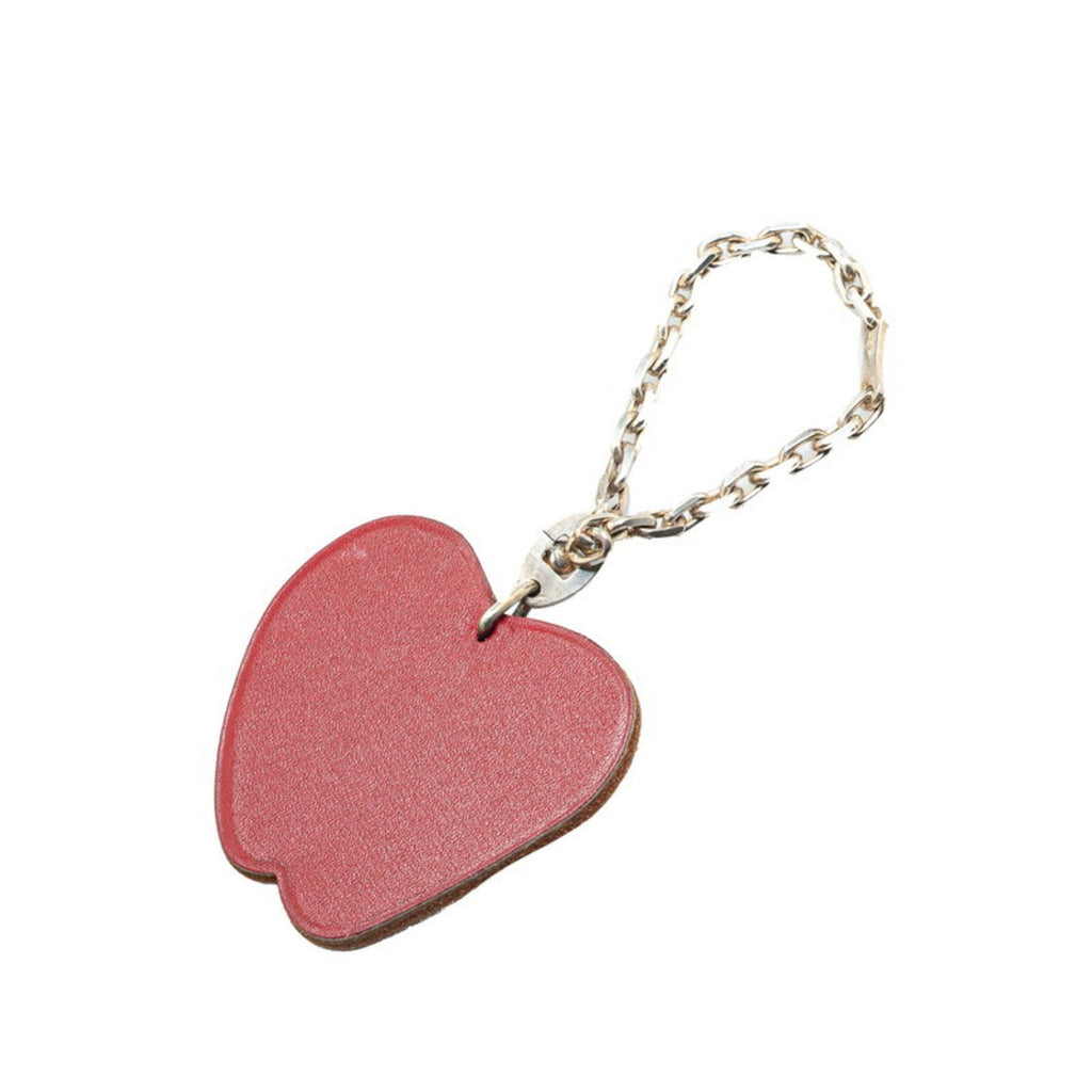 Charm Leather and Metal Red and Silver Handbag Charm