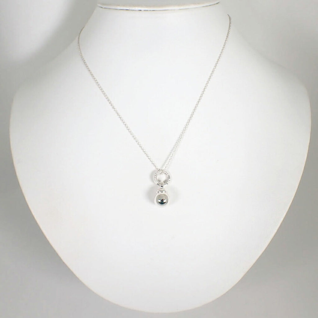 Ball Dangle Pendant Necklace Sterling Silver