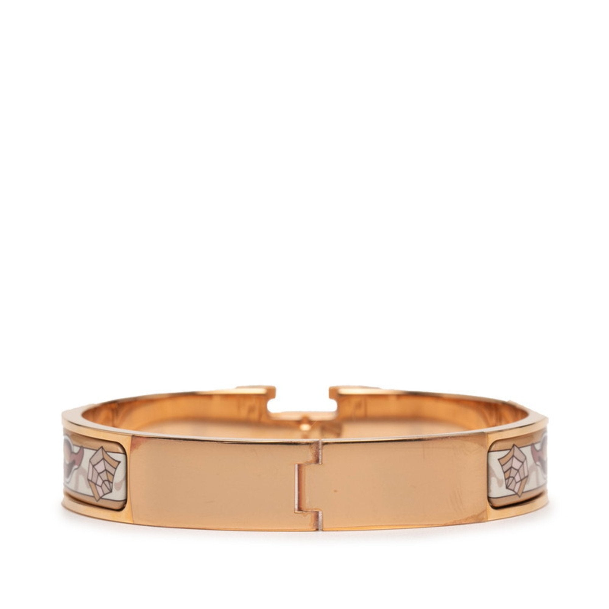 H Motif Bangle Pink Gold White and Multi-Color Plating Bracelet