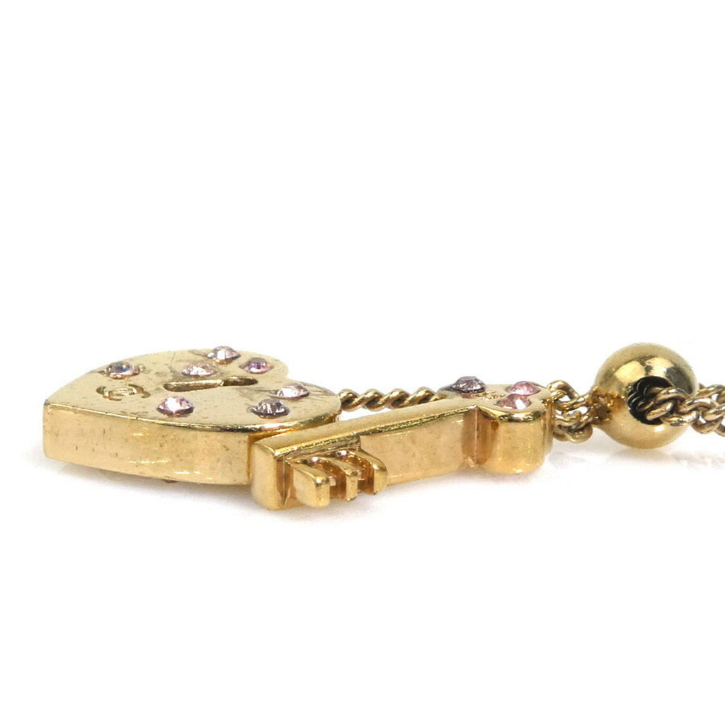 Pendant Necklace Metal and Rhinestone
