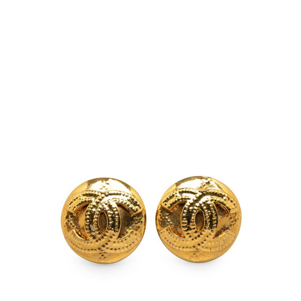 CC Logo Clip-On Earrings Metal Gold-Tone Metal